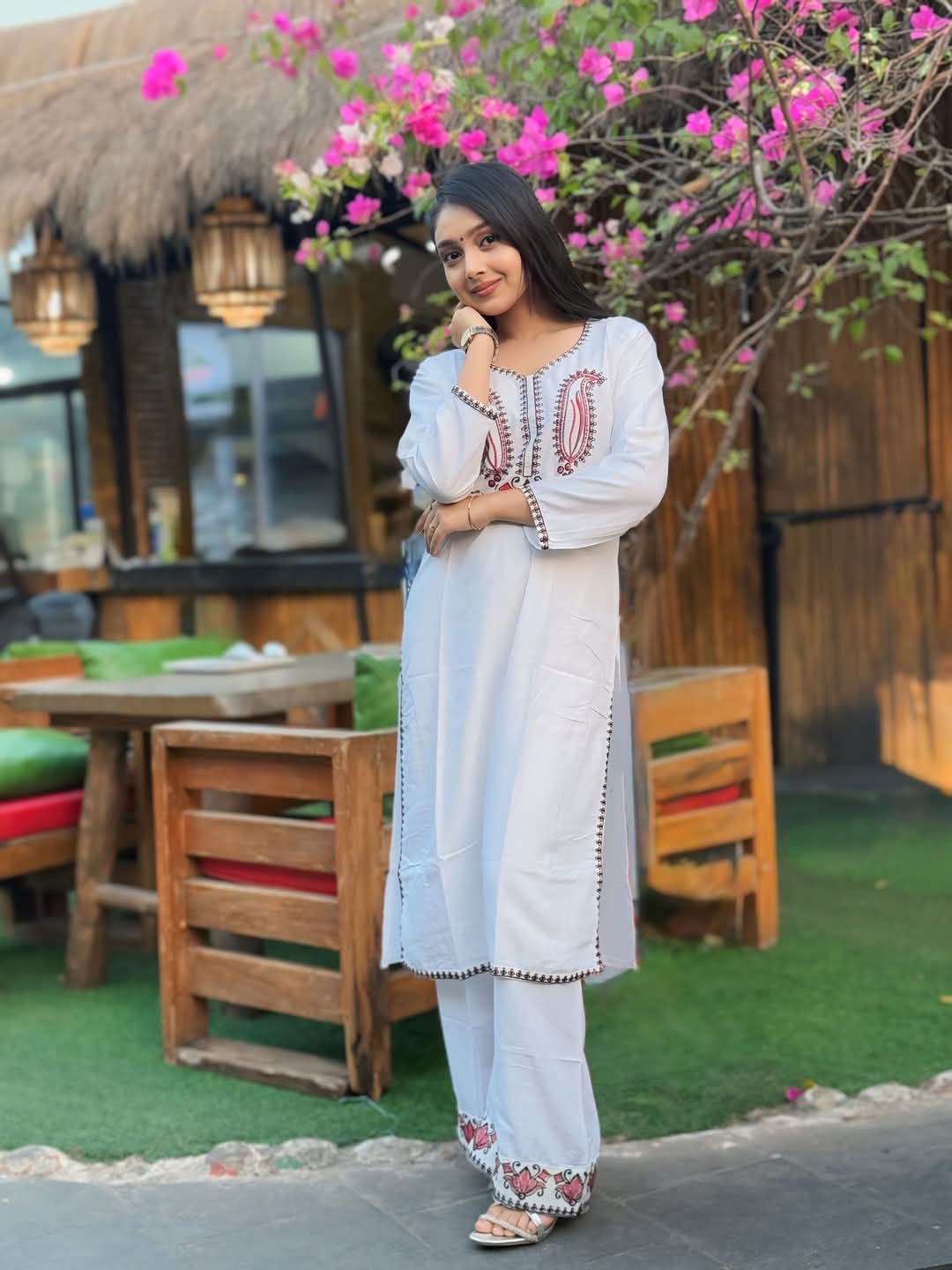 Embroidery Cotton Two Piece Co-Ord Set ছবি 2