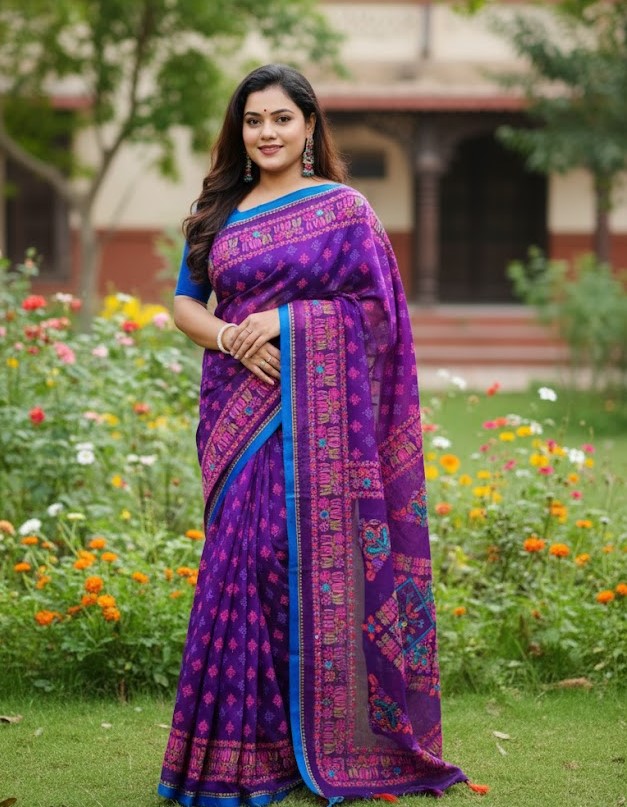 Premium Silk Boutique Skin Print Shari ছবি 13