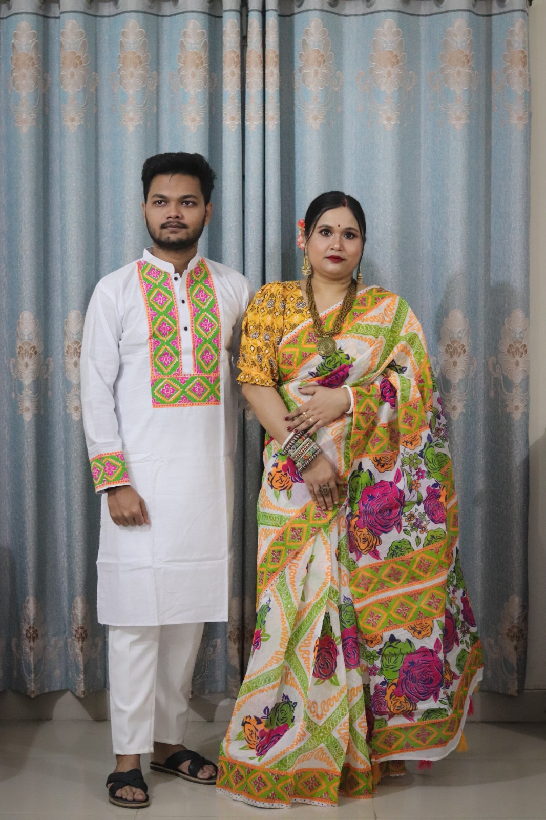 Sharee Panjabi Couple Set (No Blouse Piece) ছবি 7
