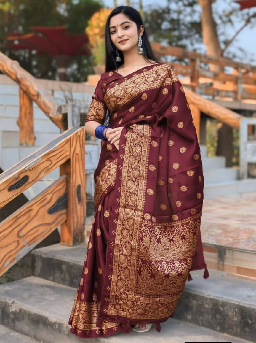 Japani Silk Sharee with Blouse Piece ছবি 7