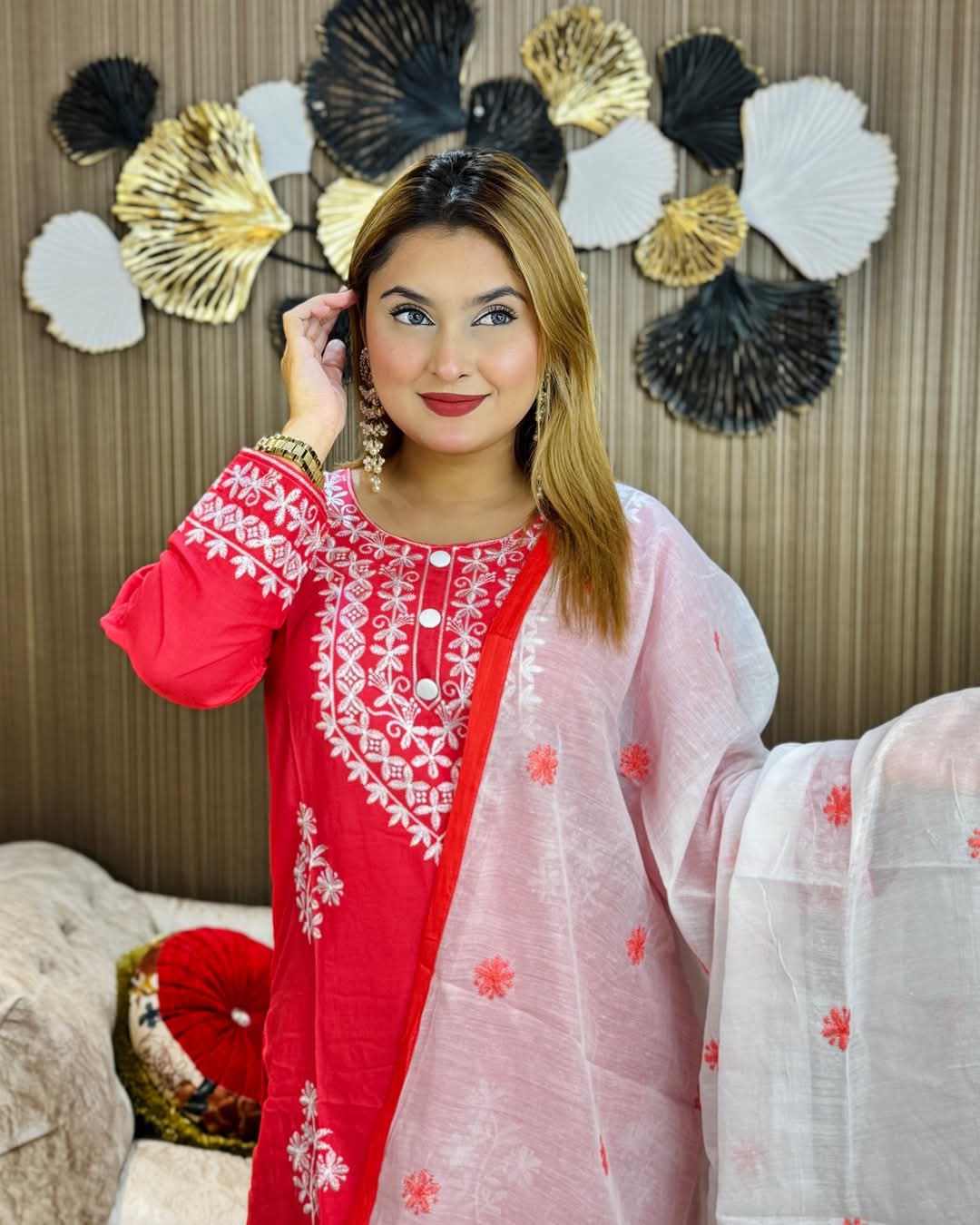 Embroidery Cotton Three Piece ছবি 9