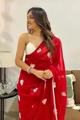 Premium Jorjet Embroidery Sharee ছবি 8