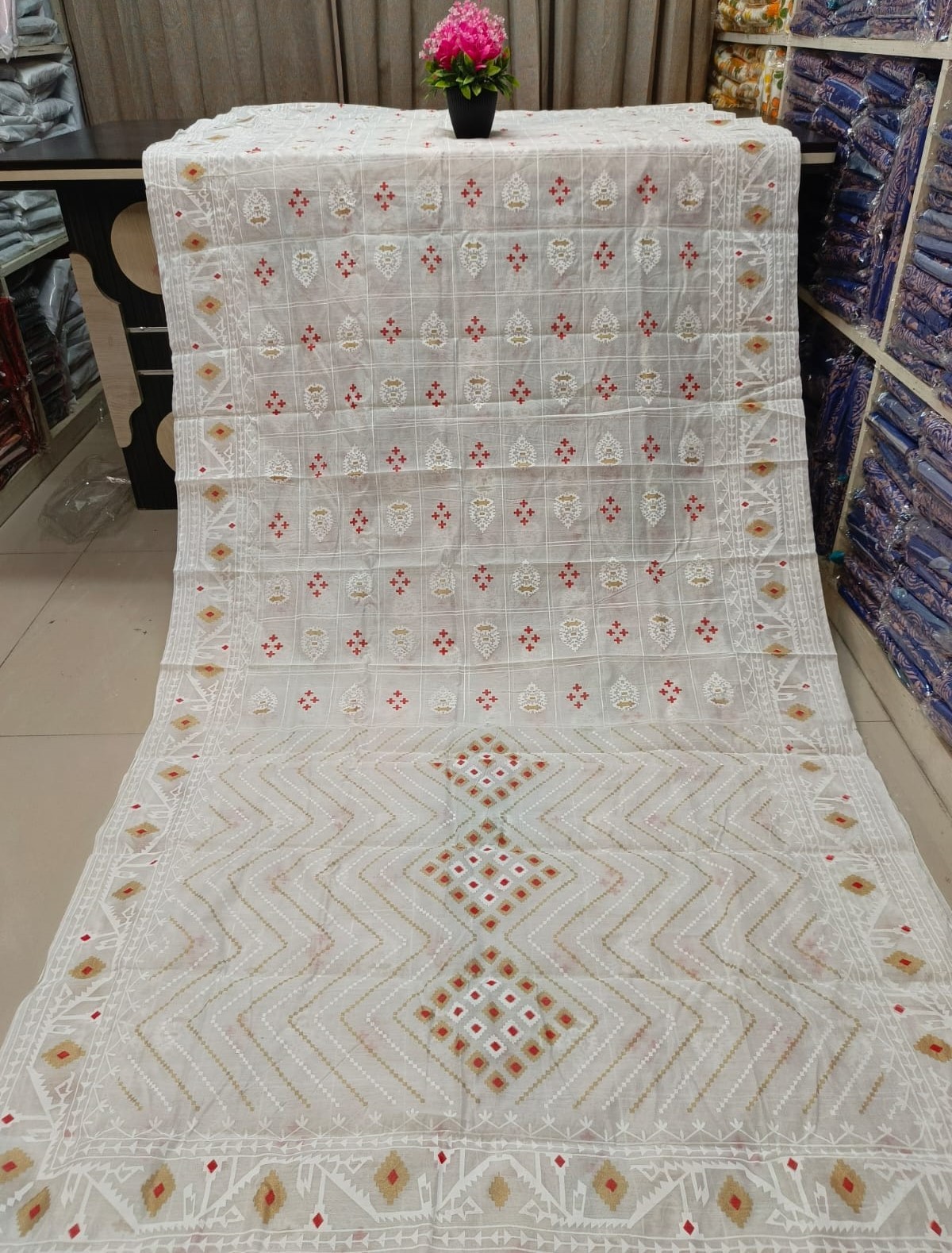 Half Silk Skin Print Sharee