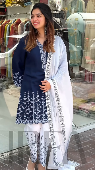 Soft Cotton Embroidery Three Piece ছবি 2