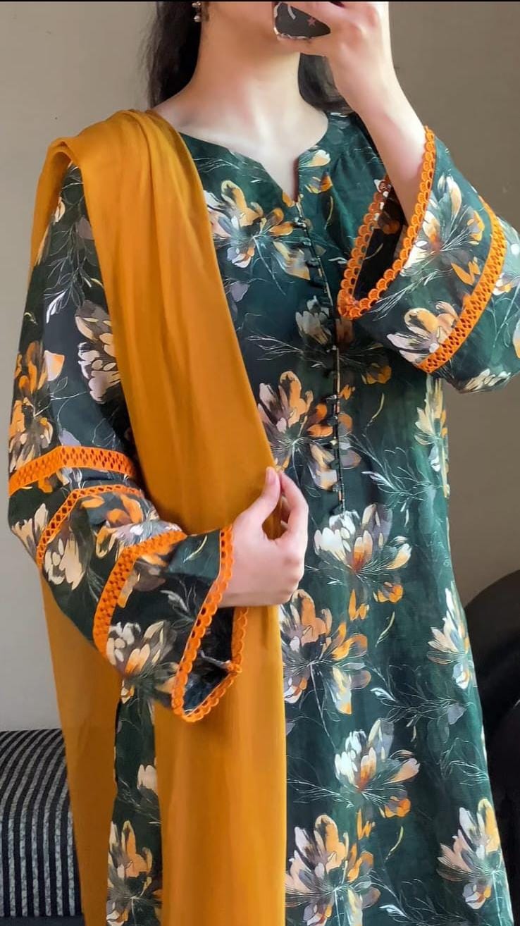 Cotton Readymade Three Piece