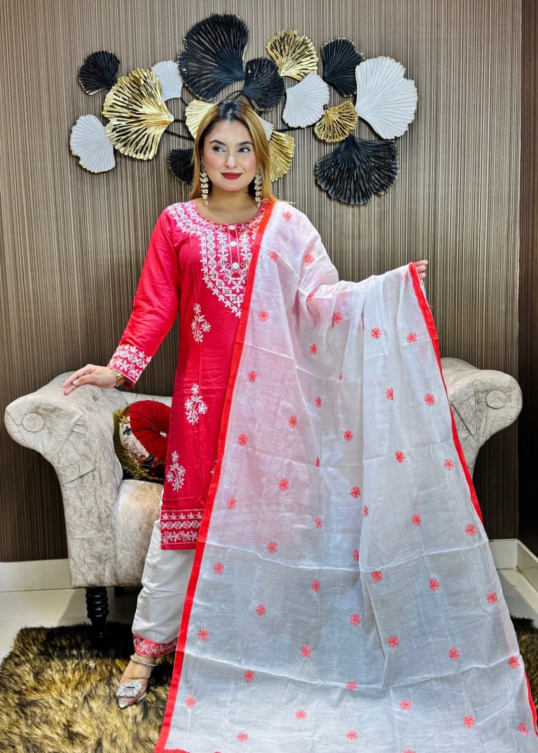 Embroidery Cotton Three Piece ছবি 5