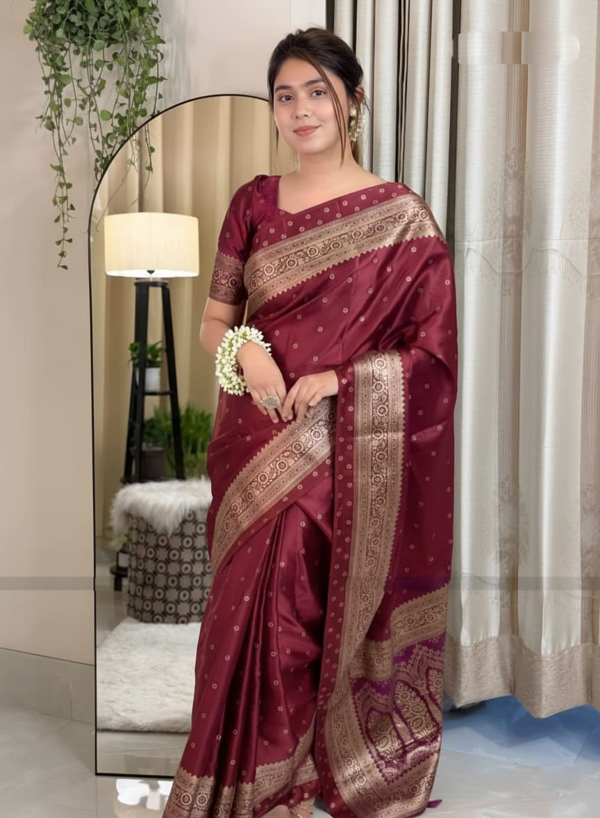 Japani Silk Sharee with Blouse Piece ছবি 18