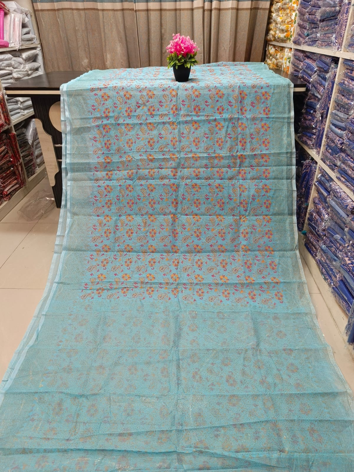 Half Silk Skin Print Sharee ছবি 3