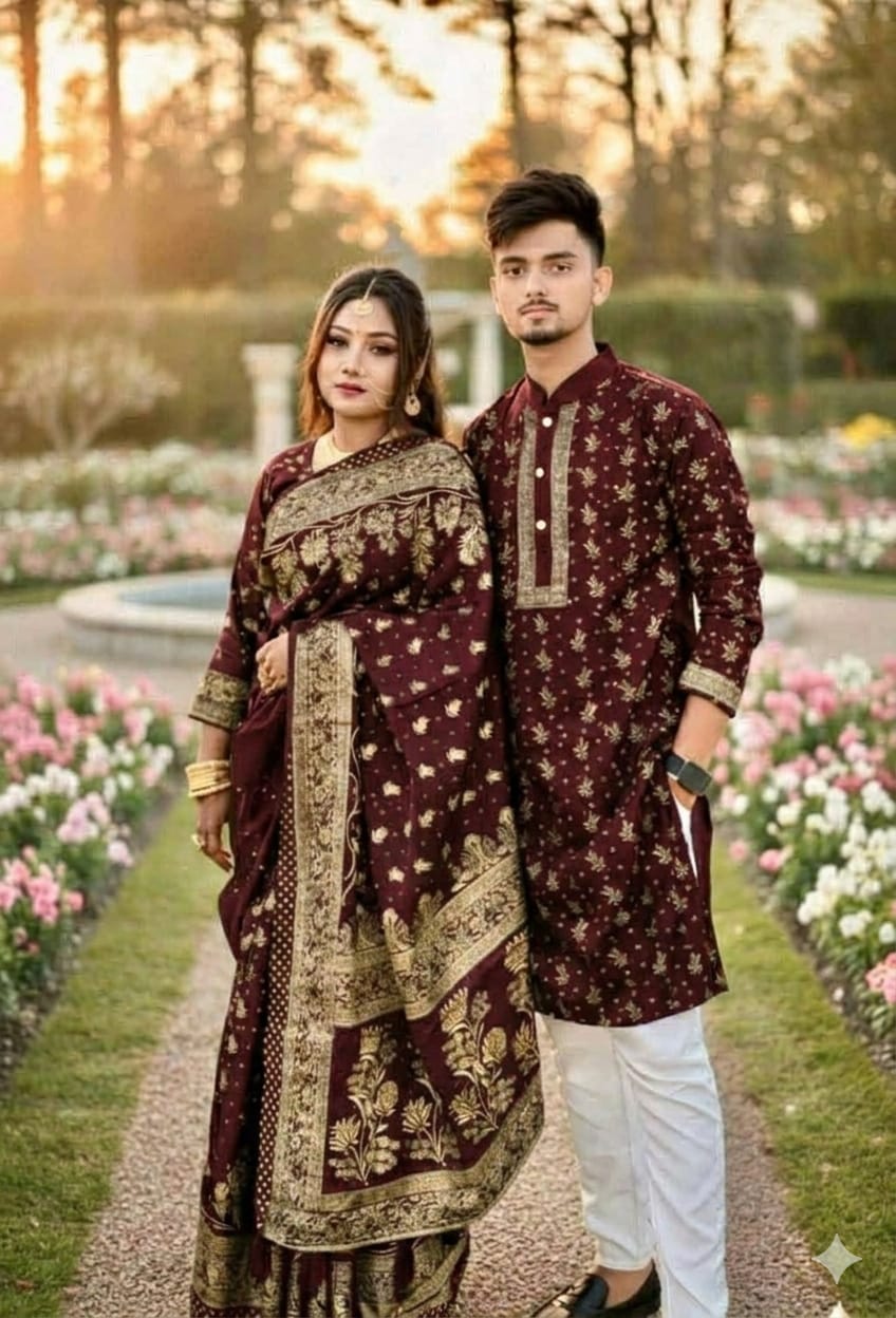 Sharee Panjabi Couple Dress with Blouse Piece ছবি 4