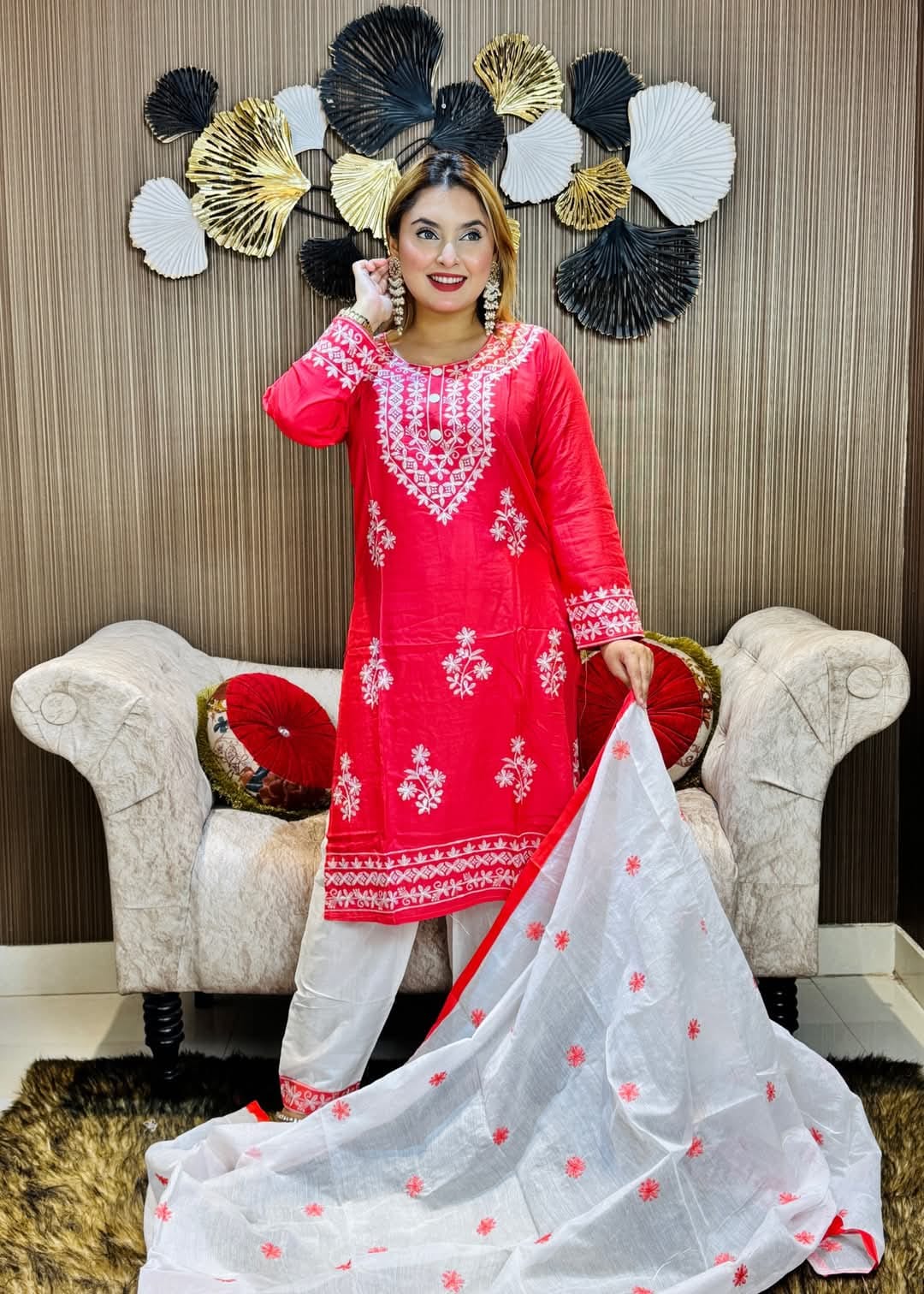 Embroidery Cotton Three Piece ছবি 3