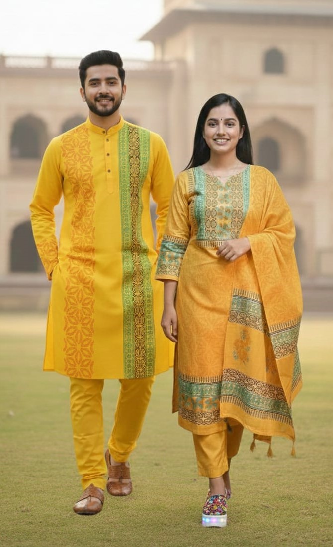 Block Print Three Piece ছবি 6