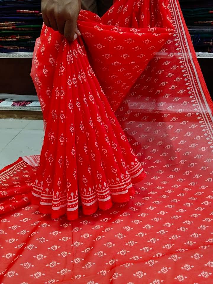 Chanderi silk sharee with blause pcs