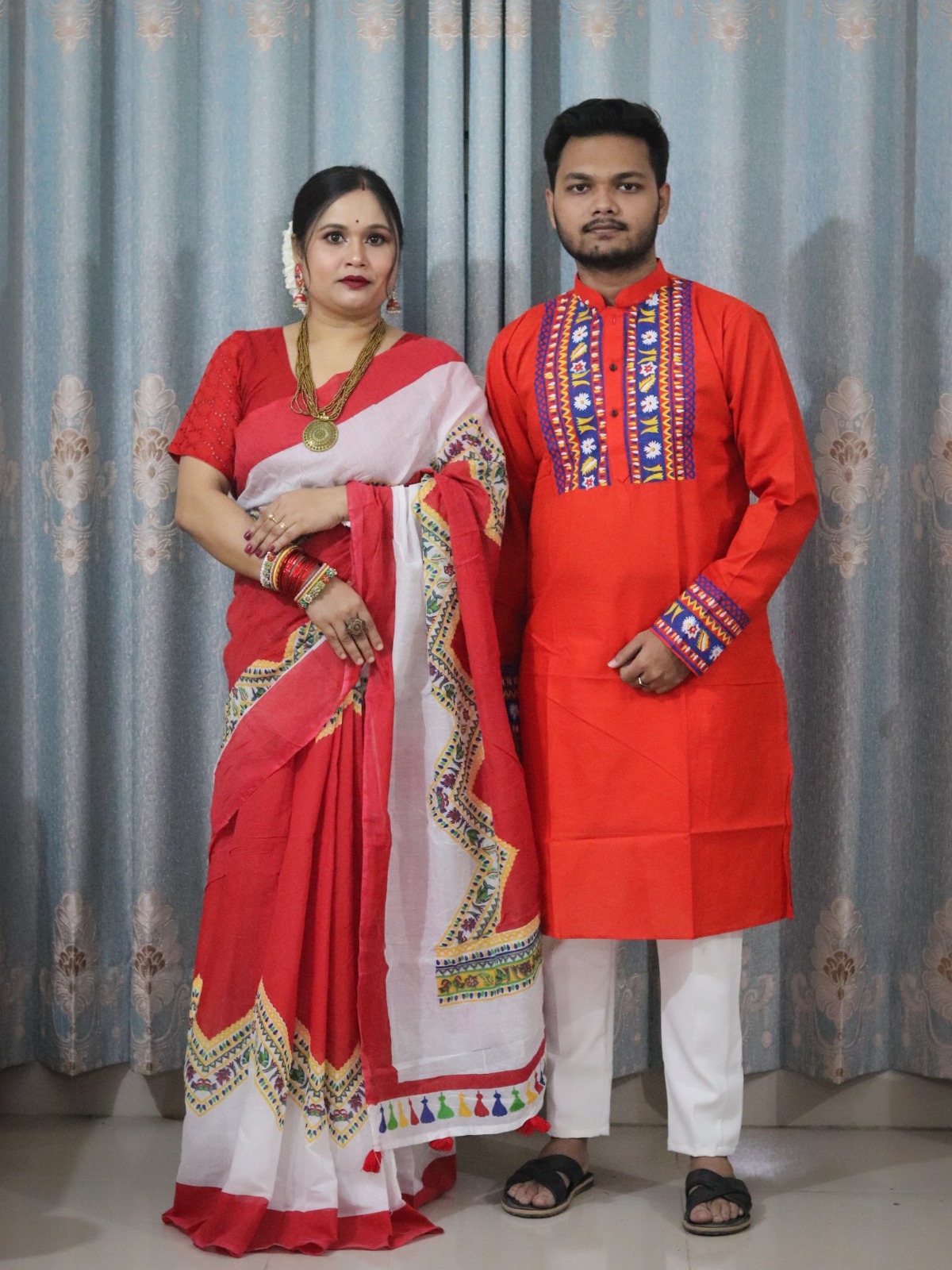 Sharee Panjabi Couple Set (No Blouse Piece) ছবি 9