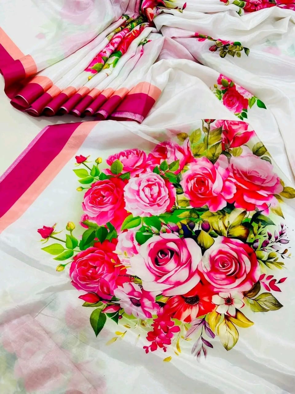 Digital Print sharee with blause pcs ছবি 6