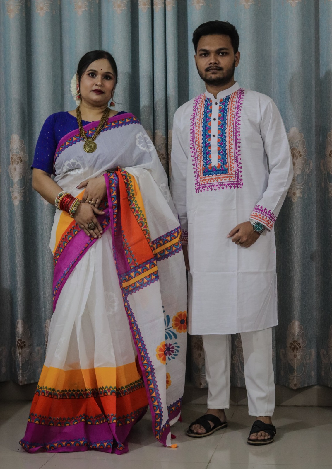 Sharee Panjabi Couple Set (No Blouse Piece) ছবি 6