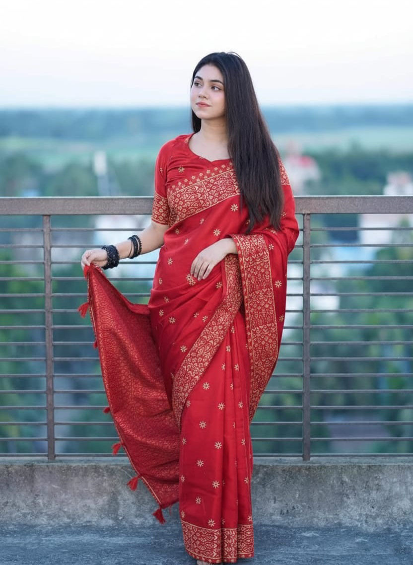 Japani Silk Sharee with Blouse Piece ছবি 12