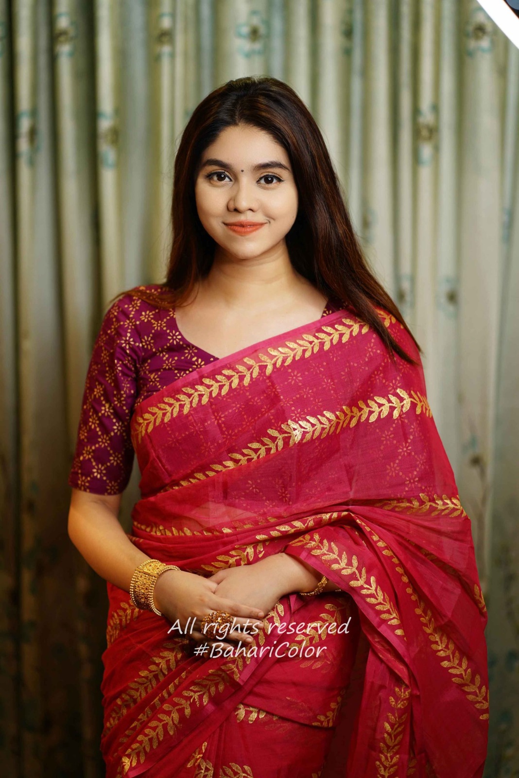 Block Print Sharee with Blouse Piece ছবি 8
