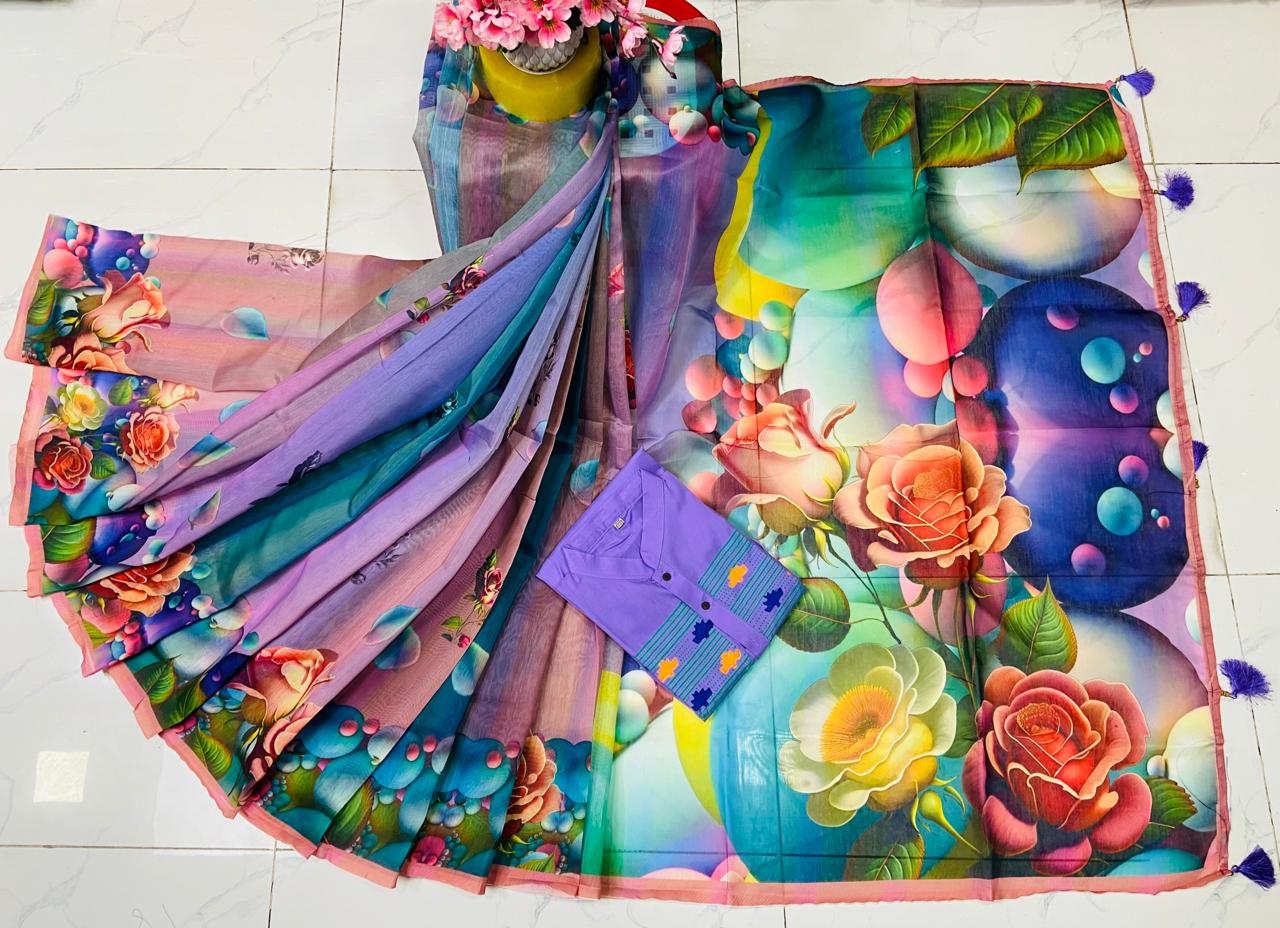 Sharee Panjabi Couple with Blouse Piece ছবি 6
