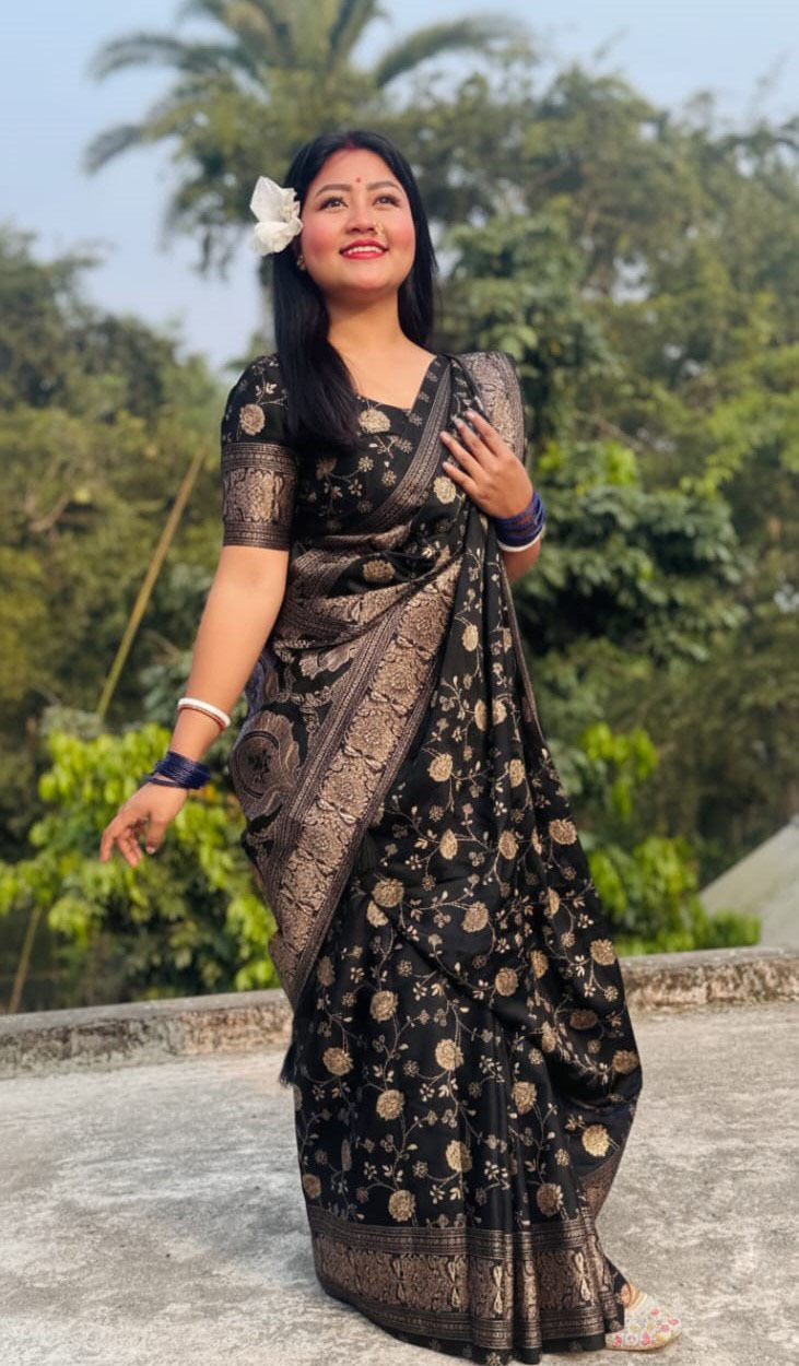 Japani Silk Sharee with Blouse Piece ছবি 14