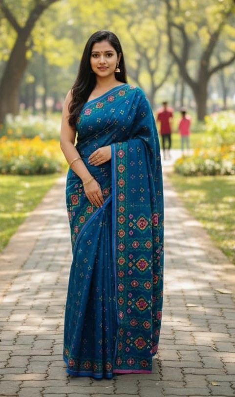 Premium Silk Boutique Skin Print Shari ছবি 3