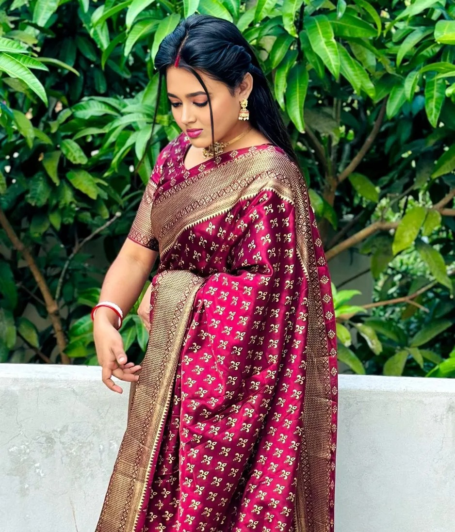 Japani Silk Sharee with Blouse Piece ছবি 16