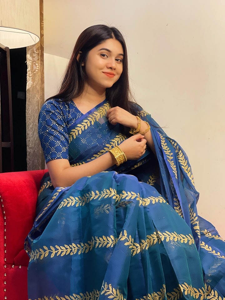 Block Print Sharee with Blouse Piece ছবি 3