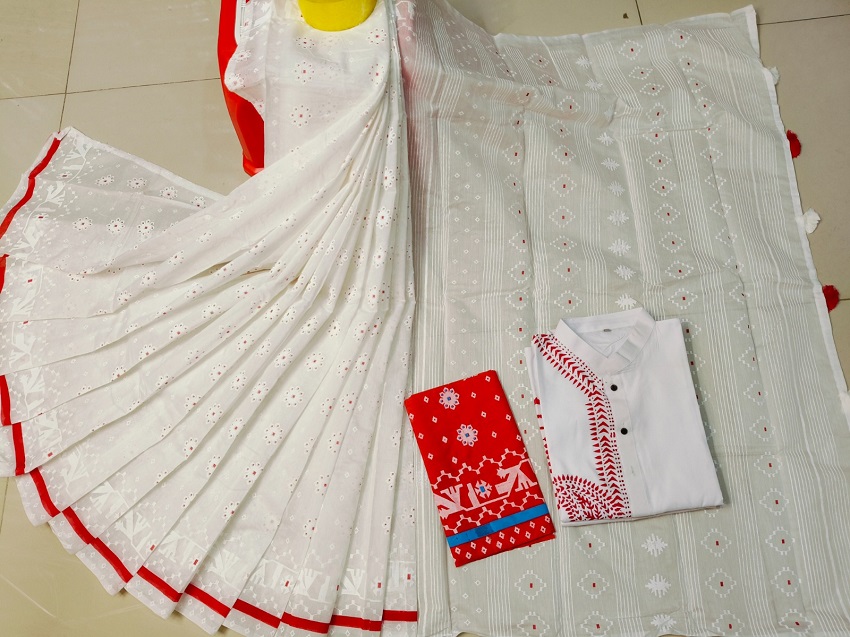 Sharee Panjabi Couple with Blouse Piece ছবি 9