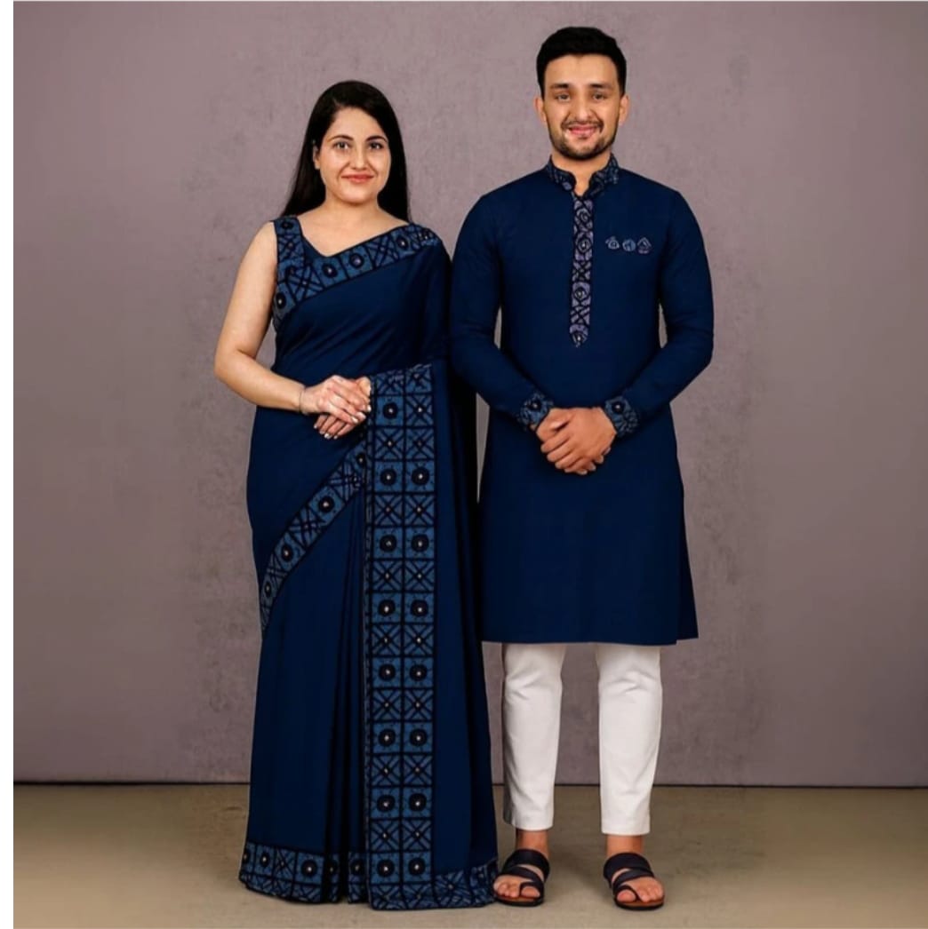 Eid Special Couple Sharee Panjabi Combo ছবি 6