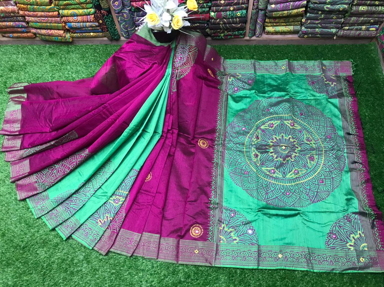 এমব্রয়ডাড়ী ধুপিয়ানসিল্ক শাড়ী ছবি 18