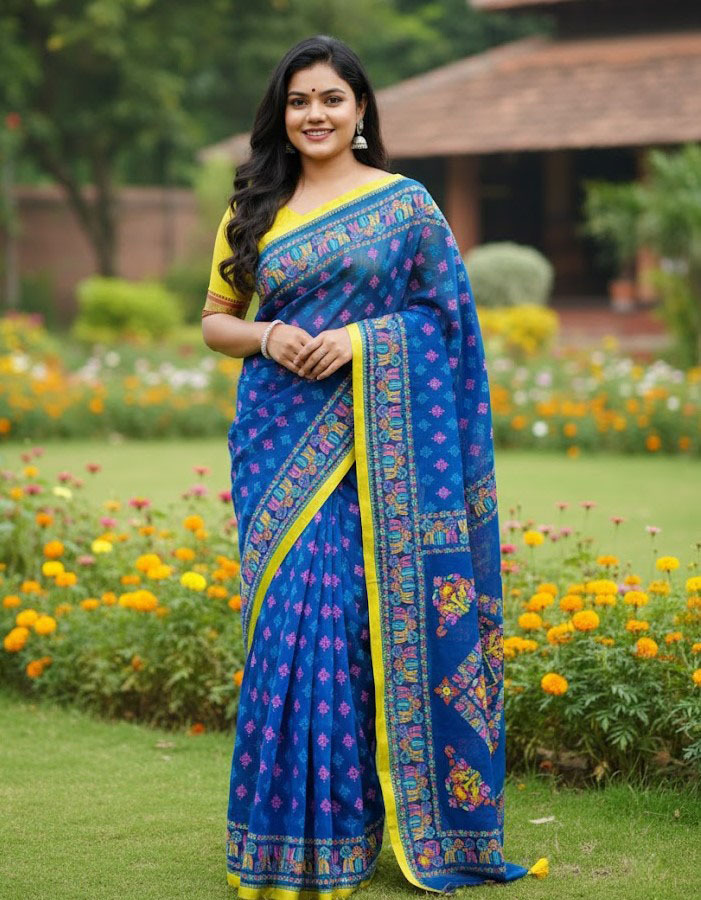 Premium Silk Boutique Skin Print Shari ছবি 16