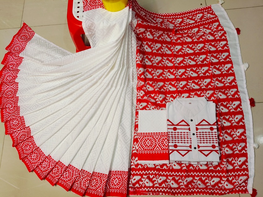 Sharee Panjabi Couple with Blouse Piece