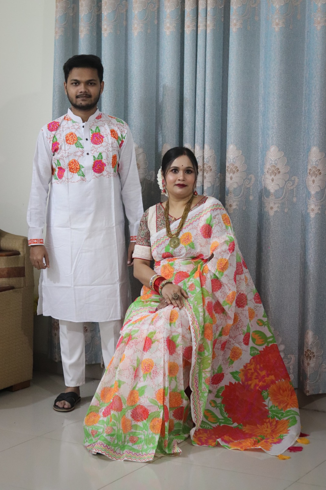 Sharee Panjabi Couple Set (No Blouse Piece) ছবি 4