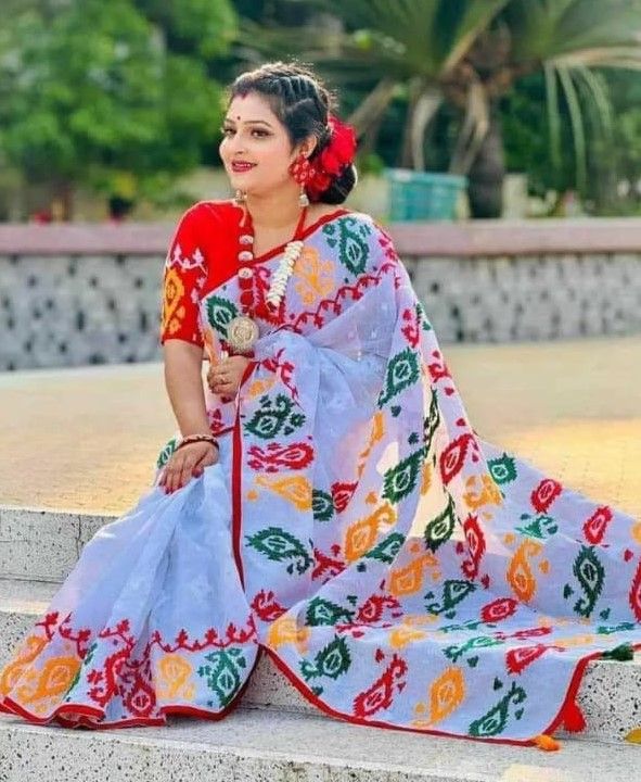 হাফ সিল্ক স্কিন প্রিন্ট শাড়ি ছবি 13