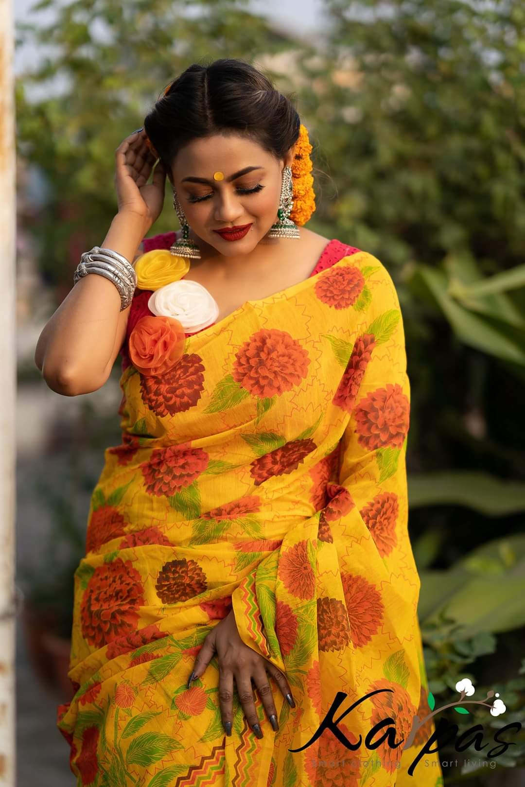 Half silk sharee ছবি 17