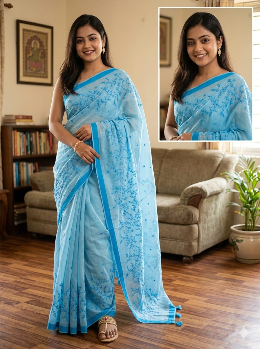 Embroidery Premium Half Silk Sharee ছবি 9