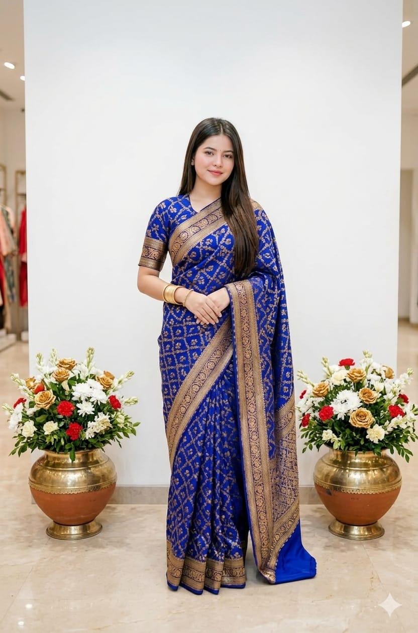 Japani Silk Sharee with Blouse Piece ছবি 4