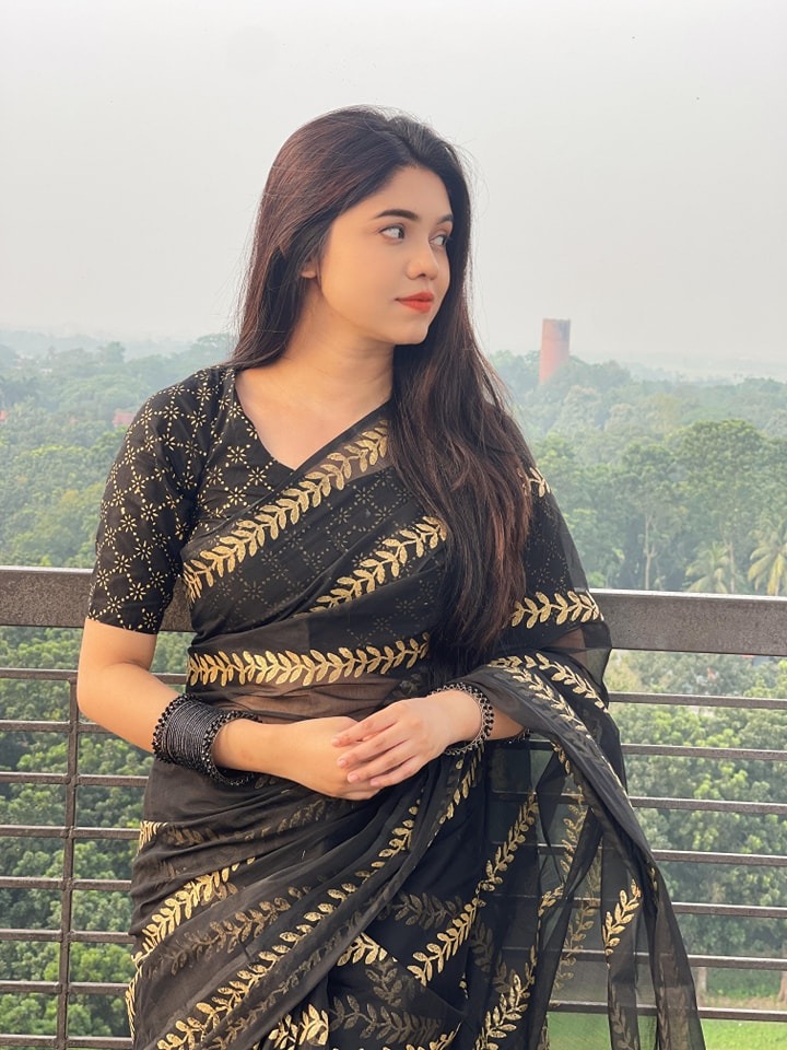 Block Print Sharee with Blouse Piece ছবি 9