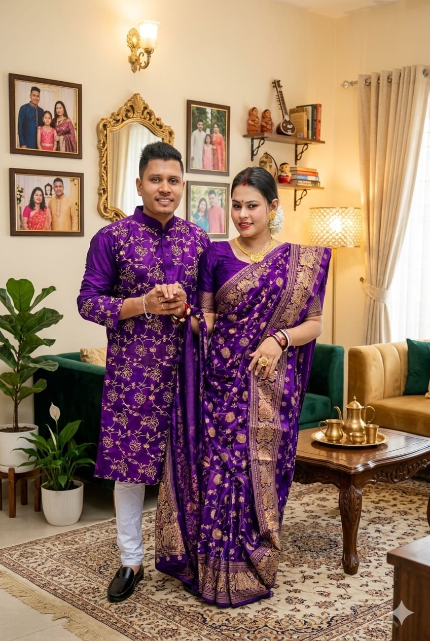 Sharee Panjabi Couple Dress with Blouse Piece ছবি 10
