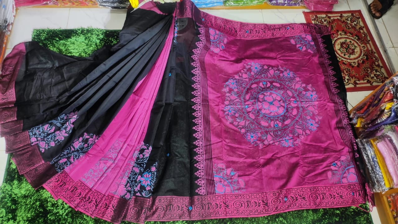 এমব্রয়ডাড়ী ধুপিয়ানসিল্ক শাড়ী ছবি 8
