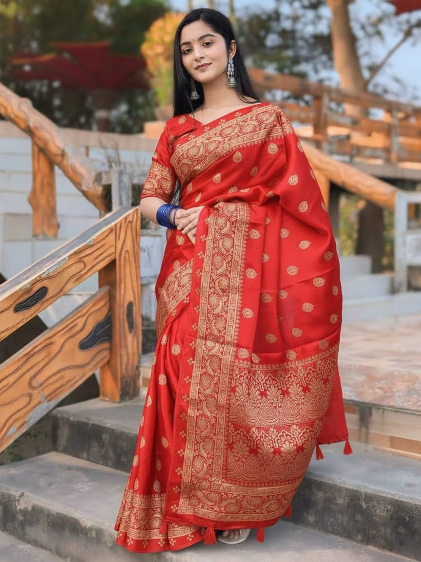 Japani Silk Sharee with Blouse Piece ছবি 8