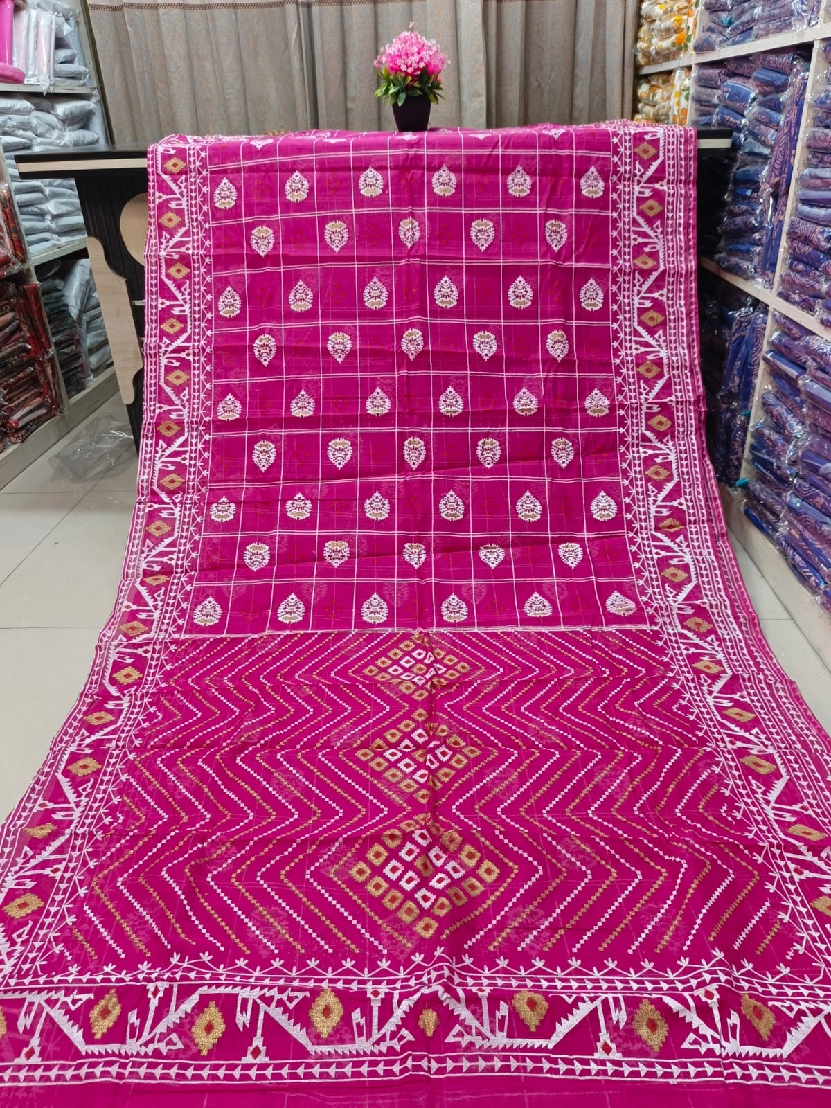 Half Silk Skin Print Sharee