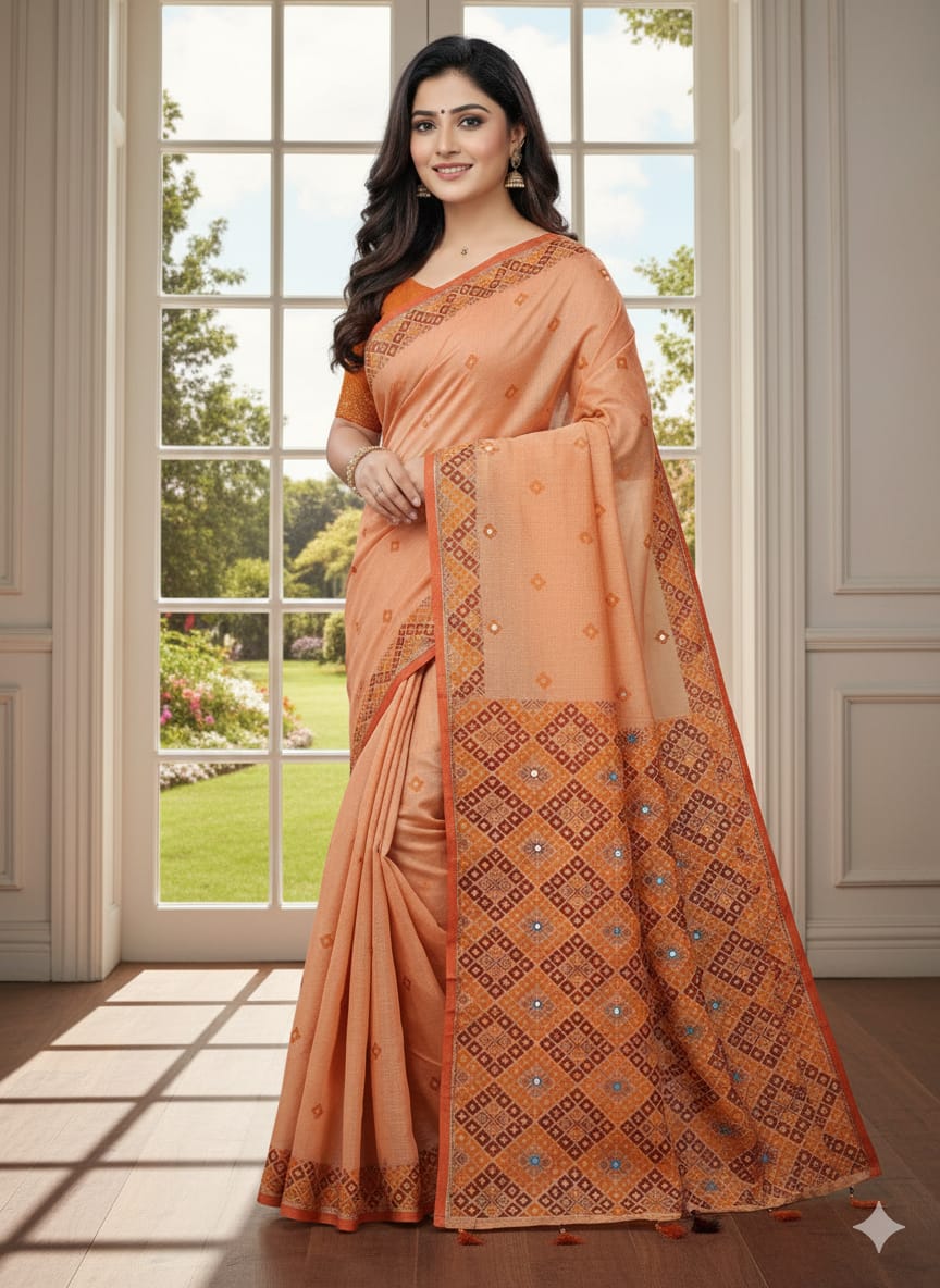 Premium Silk Boutique Skin Print Shari ছবি 16