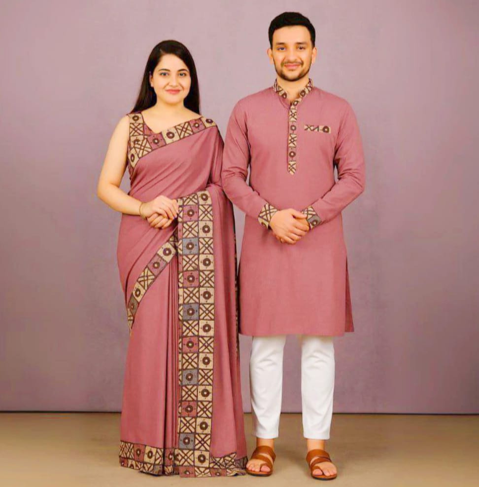 Eid Special Couple Sharee Panjabi Combo ছবি 2