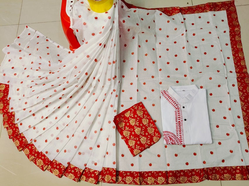 Sharee Panjabi Couple with Blouse Piece