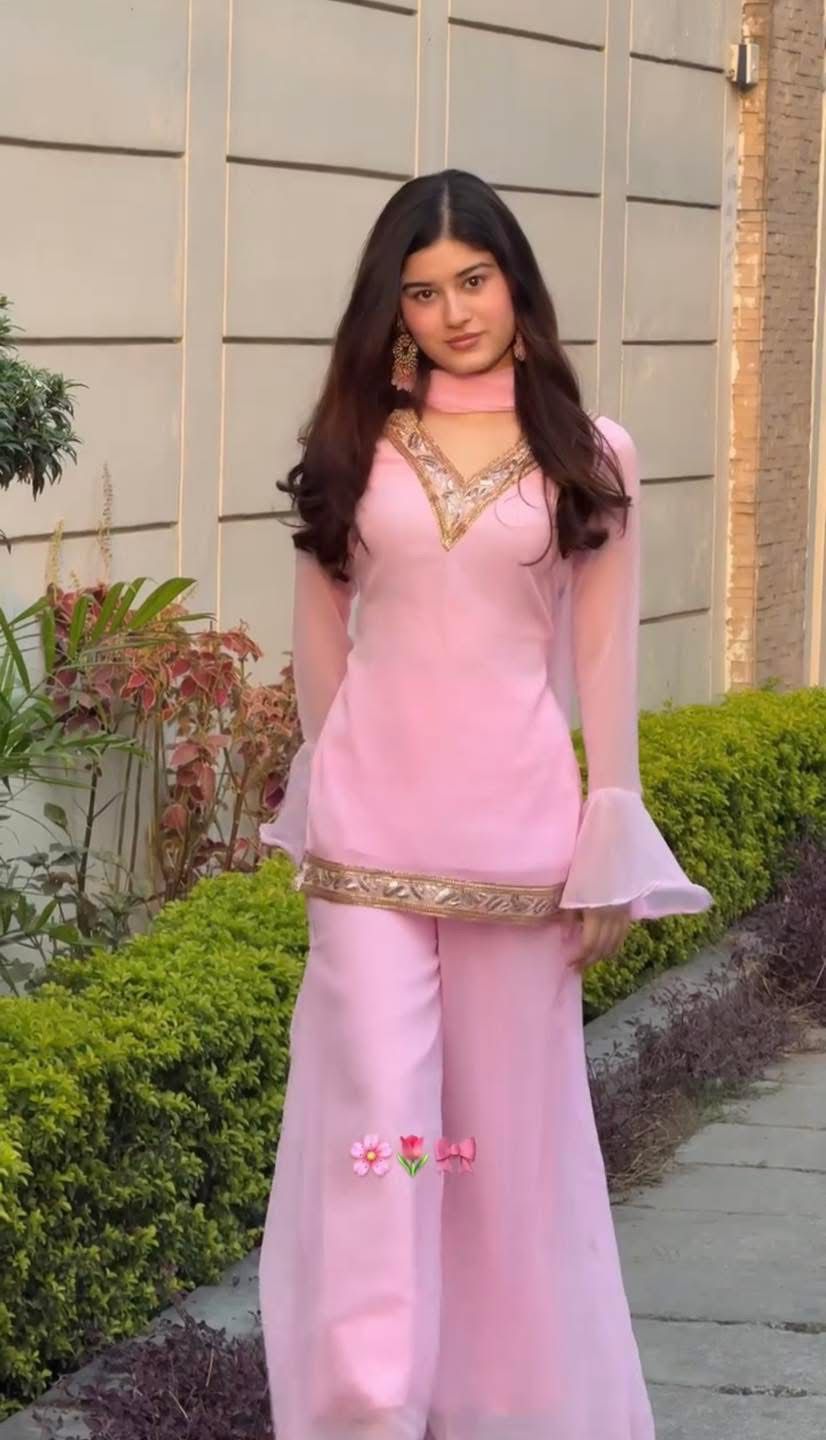 Georgette Sequence Three Piece ছবি 4
