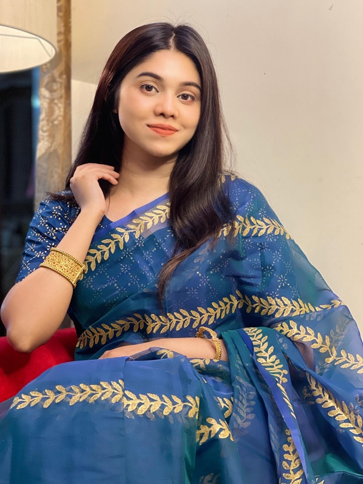 Block Print Sharee with Blouse Piece ছবি 2