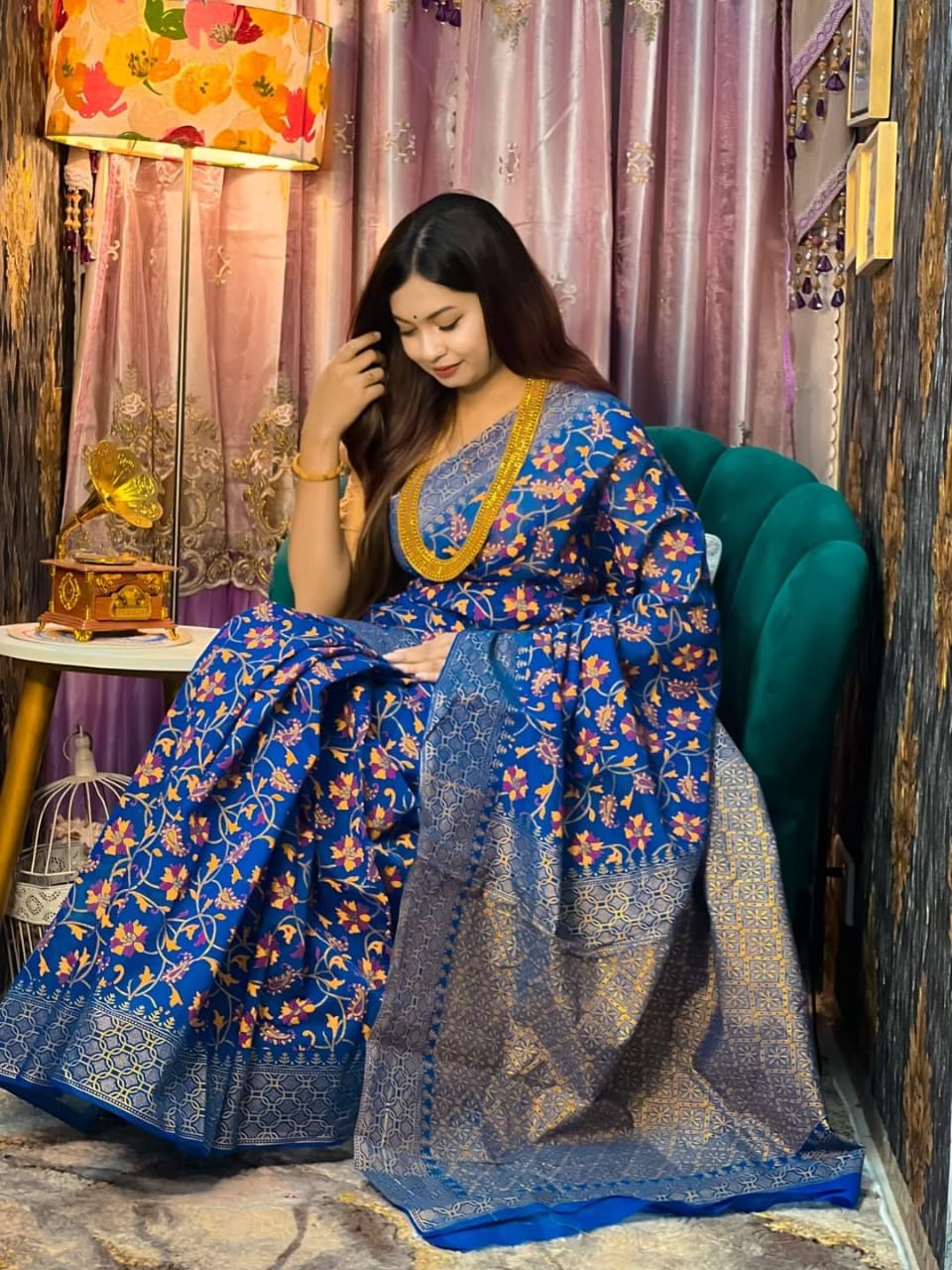 Half Silk Handprited Sarees ছবি 17