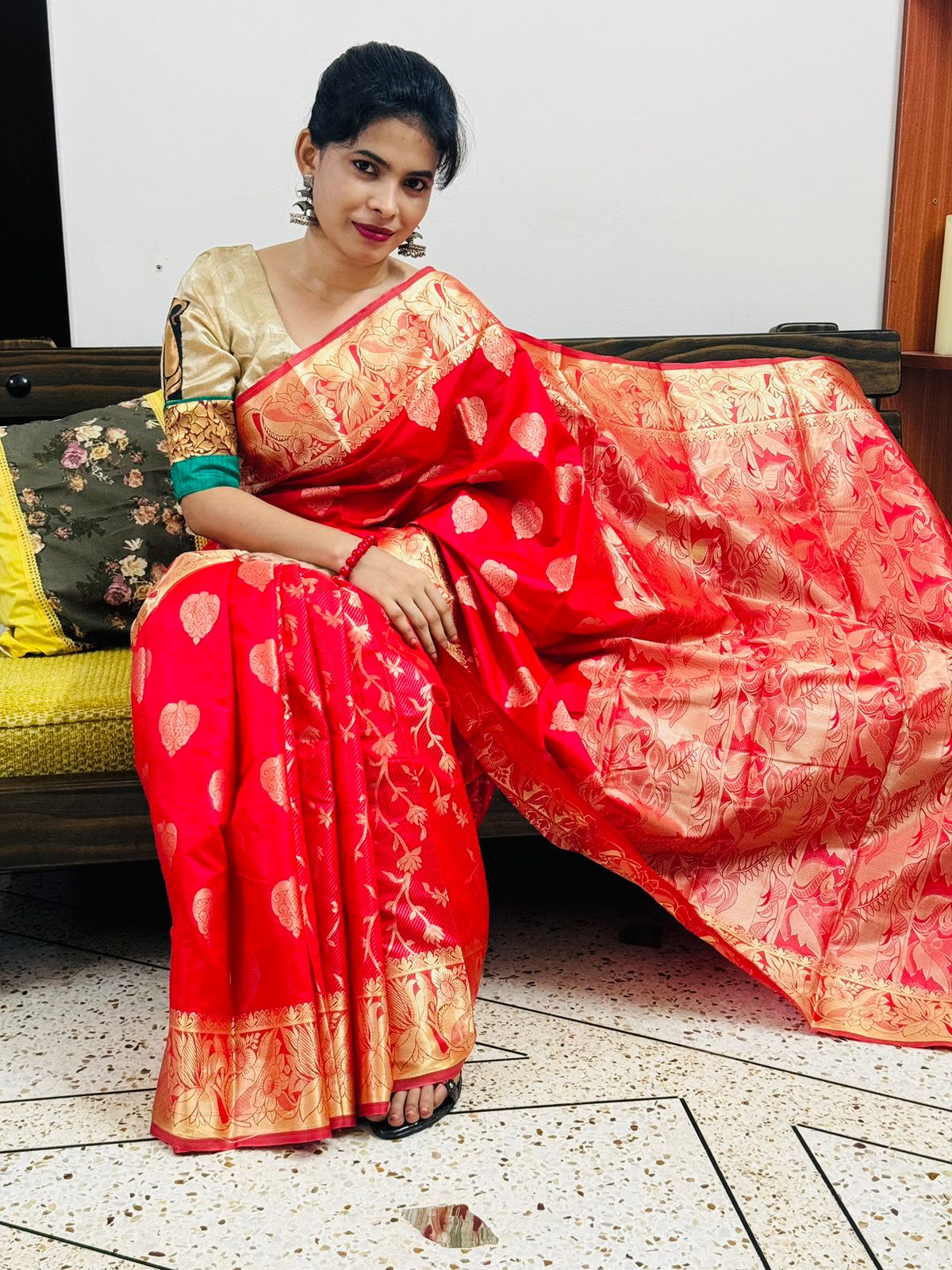 সিল্ক কাতান শাড়ি ছবি 4