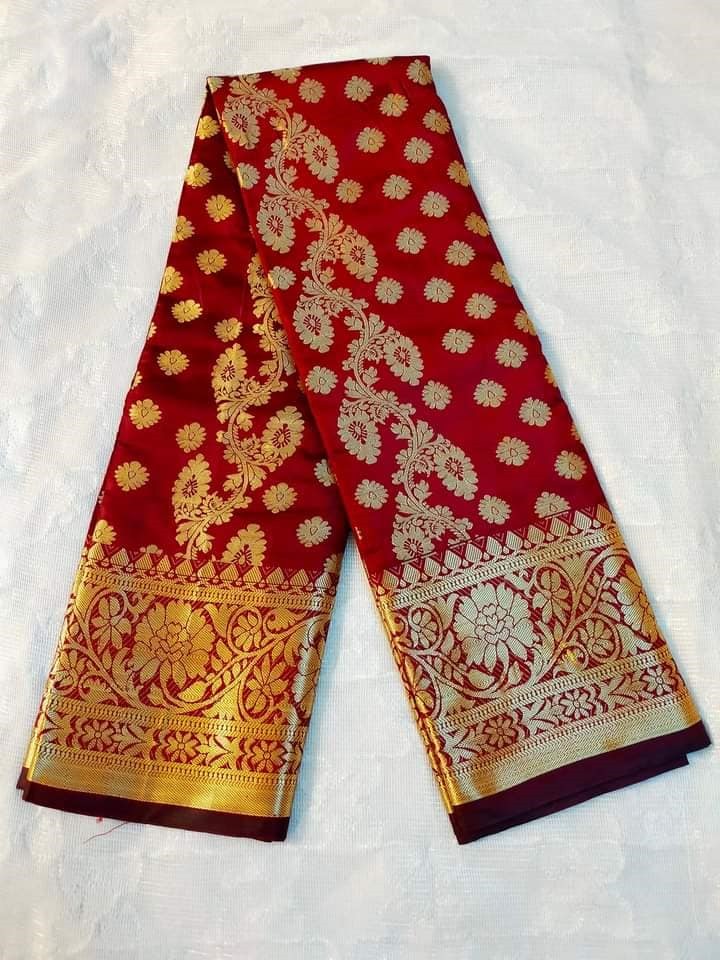 সিল্ক কাতান শাড়ি ছবি 9