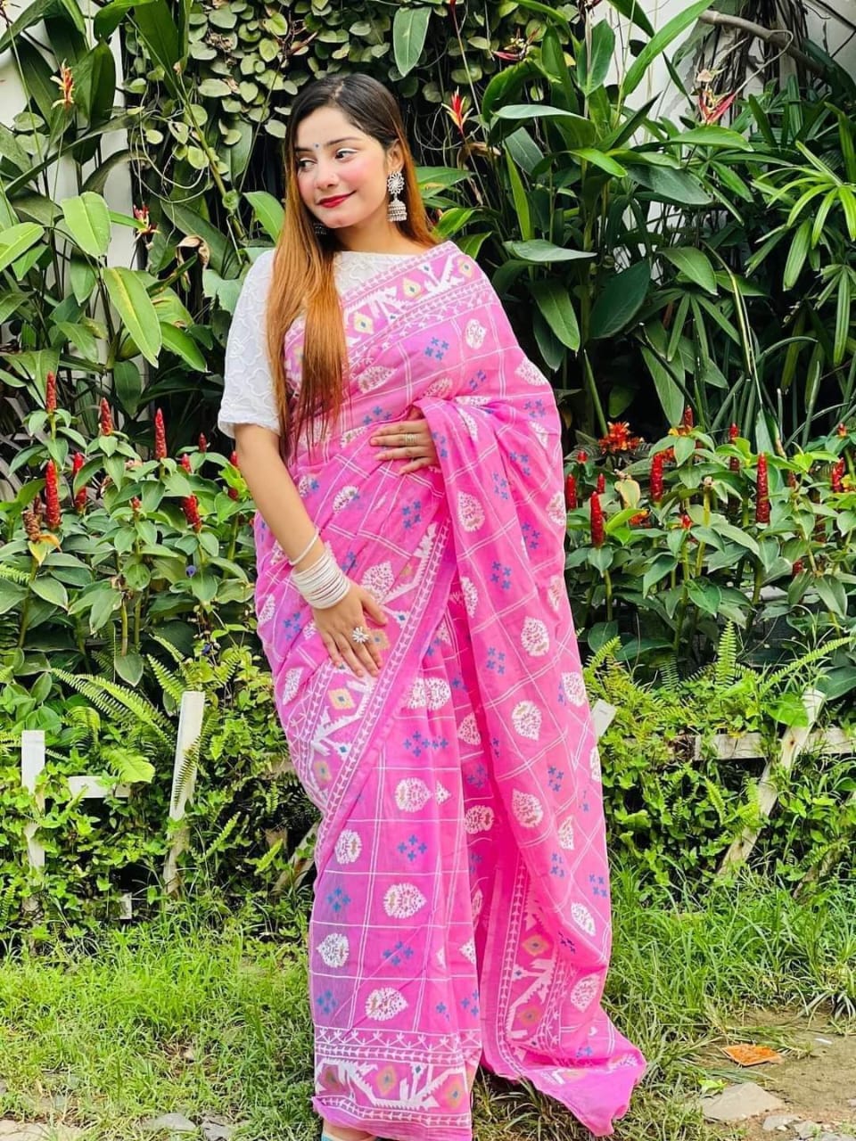 Half Silk Handprited Sarees ছবি 13